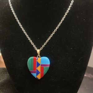 Colorful Heart Pendant Necklace